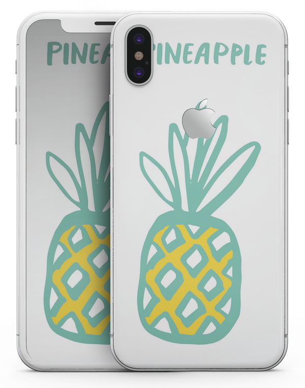 Bold Mint Pineapple - iPhone X Skin-Kit