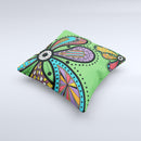 Bold Paisley Flower ink-Fuzed Decorative Throw Pillow