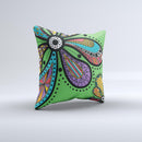 Bold Paisley Flower ink-Fuzed Decorative Throw Pillow