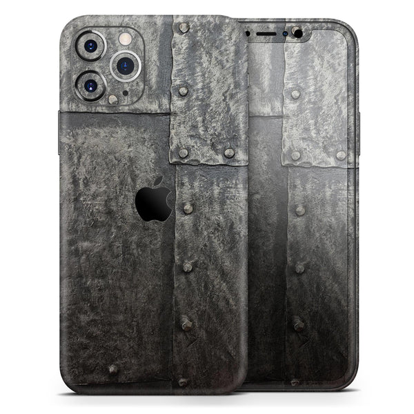Bolted Steel Plates - Skin-Kit compatible with the Apple iPhone 13, 13 Pro Max, 13 Mini, 13 Pro, iPhone 12, iPhone 11 (All iPhones Available)