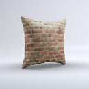 Brick Wall Ink-Fuzed Decorative Throw Pillow