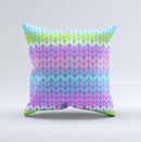 Bright-Colored Knit Pattern Ink-Fuzed Decorative Throw Pillow