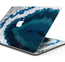 Bright Blue Agate Slice - Skin Decal Wrap Kit Compatible with the Apple MacBook Pro, Pro with Touch Bar or Air (11", 12", 13", 15" & 16" - All Versions Available)