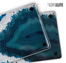 Bright Blue Agate Slice - Skin Decal Wrap Kit Compatible with the Apple MacBook Pro, Pro with Touch Bar or Air (11", 12", 13", 15" & 16" - All Versions Available)