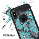 Bright Blue Accented Flower Illustration - Skin Kit for the iPhone OtterBox Cases