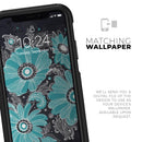 Bright Blue Accented Flower Illustration - Skin Kit for the iPhone OtterBox Cases