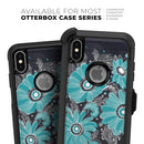 Bright Blue Accented Flower Illustration - Skin Kit for the iPhone OtterBox Cases