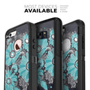 Bright Blue Accented Flower Illustration - Skin Kit for the iPhone OtterBox Cases