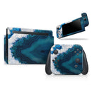 Bright Blue Agate Slice // Skin Decal Wrap Kit for Nintendo Switch Console & Dock, Joy-Cons, Pro Controller, Lite, 3DS XL, 2DS XL, DSi, or Wii - Vinyl Skin Wrap for Nintendo Switch 2, OLED, Lite, Pro Controller, Wii & Classic Handhelds