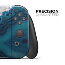 Bright Blue Agate Slice // Skin Decal Wrap Kit for Nintendo Switch Console & Dock, Joy-Cons, Pro Controller, Lite, 3DS XL, 2DS XL, DSi, or Wii - Vinyl Skin Wrap for Nintendo Switch 2, OLED, Lite, Pro Controller, Wii & Classic Handhelds