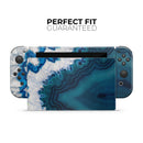 Bright Blue Agate Slice // Skin Decal Wrap Kit for Nintendo Switch Console & Dock, Joy-Cons, Pro Controller, Lite, 3DS XL, 2DS XL, DSi, or Wii - Vinyl Skin Wrap for Nintendo Switch 2, OLED, Lite, Pro Controller, Wii & Classic Handhelds
