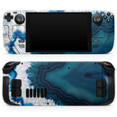 Bright Blue Agate Slice // Full Body Skin Decal Wrap Kit for the Steam Deck handheld gaming computer