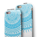 Bright Blue Circle Mandala v3 iPhone 6/6s or 6/6s Plus 2-Piece Hybrid INK-Fuzed Case