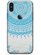 Bright Blue Circle Mandala v3 - iPhone X Skin-Kit