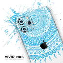 Bright Blue Circle Mandala v3  - Protective Skin Wrap & Decal – Compatible with iPhone SE to iPhone 17 Pro Max (All Models)
