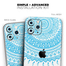 Bright Blue Circle Mandala v3  - Protective Skin Wrap & Decal – Compatible with iPhone SE to iPhone 17 Pro Max (All Models)