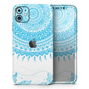 Bright Blue Circle Mandala v3  - Protective Skin Wrap & Decal – Compatible with iPhone SE to iPhone 17 Pro Max (All Models)
