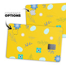 Bright Blue Flowers and Egg Pattern - Premium Protective Decal Skin-Kit for the Apple Credit Card