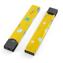 Bright Blue Flowers and Egg Pattern - Premium Decal Protective Skin-Wrap Sticker compatible with the Juul Labs vaping device