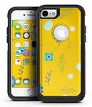Bright Blue Flowers and Egg Pattern - iPhone 7 or 7 Plus Commuter Case Skin Kit