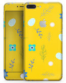 Bright Blue Flowers and Egg Pattern - Skin-kit for the iPhone 8 or 8 Plus