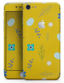 Bright Blue Flowers and Egg Pattern - Skin-kit for the iPhone 8 or 8 Plus