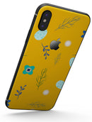 Bright Blue Flowers and Egg Pattern - iPhone X Skin-Kit