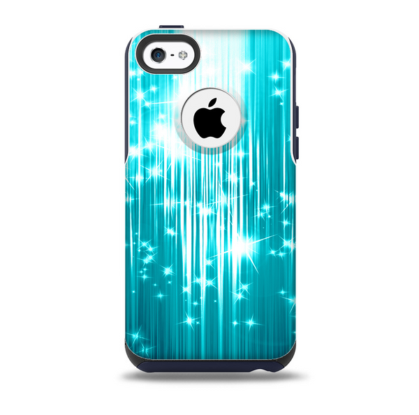 Bright Blue Glistening Streaks Skin for the iPhone 5c OtterBox Commuter Case