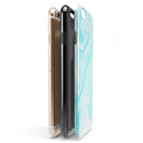 Bright Blue Textured Marble iPhone 6/6s or 6/6s Plus 2-Piece Hybrid INK-Fuzed Case