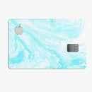 Bright Blue Textured Marble - Premium Protective Decal Skin-Kit for the Apple Credit Card