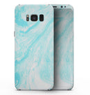 Bright Blue Textured Marble - Samsung Galaxy S8 Full-Body Skin Kit