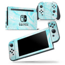 Bright Blue Textured Marble - Skin Wrap Decal for Nintendo Switch Lite Console & Dock - 3DS XL - 2DS - Pro - DSi - Wii - Joy-Con Gaming Controller