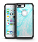 Bright Blue Textured Marble - iPhone 7 or 7 Plus Commuter Case Skin Kit