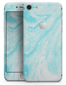 Bright Blue Textured Marble - Skin-kit for the iPhone 8 or 8 Plus