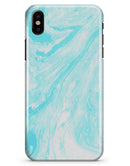 Bright Blue Textured Marble - iPhone X Clipit Case
