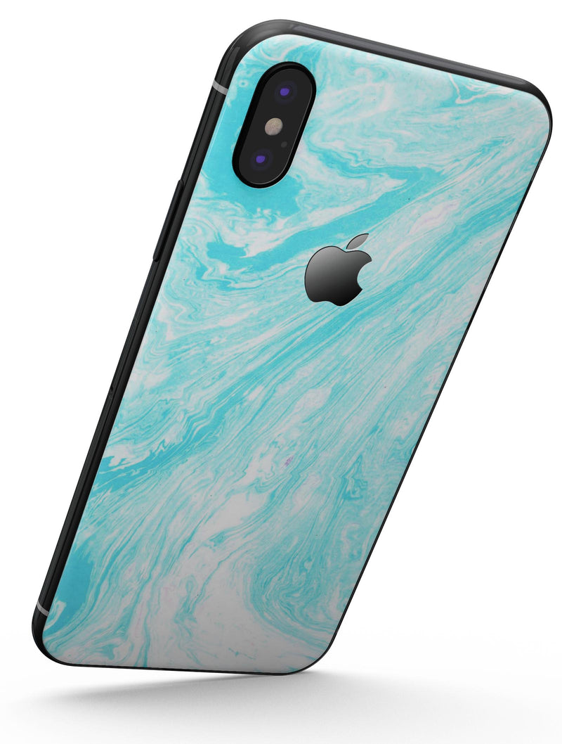 Bright Blue Textured Marble - iPhone X Skin-Kit