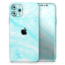 Bright Blue Textured Marble - Vinyl Skin Wrap for iPhone 17 Pro Max, 17 Pro, 17 Air, 17, 16 & All Models — Soft Matte or Ultra Gloss