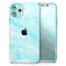Bright Blue Textured Marble - Skin-Kit compatible with the Apple iPhone 13, 13 Pro Max, 13 Mini, 13 Pro, iPhone 12, iPhone 11 (All iPhones Available)