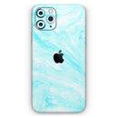 Bright Blue Textured Marble - Vinyl Skin Wrap for iPhone 17 Pro Max, 17 Pro, 17 Air, 17, 16 & All Models — Soft Matte or Ultra Gloss