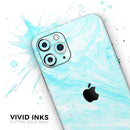 Bright Blue Textured Marble - Vinyl Skin Wrap for iPhone 17 Pro Max, 17 Pro, 17 Air, 17, 16 & All Models — Soft Matte or Ultra Gloss
