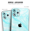 Bright Blue Textured Marble - Vinyl Skin Wrap for iPhone 17 Pro Max, 17 Pro, 17 Air, 17, 16 & All Models — Soft Matte or Ultra Gloss