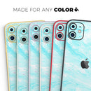 Bright Blue Textured Marble - Vinyl Skin Wrap for iPhone 17 Pro Max, 17 Pro, 17 Air, 17, 16 & All Models — Soft Matte or Ultra Gloss