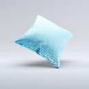Bright Blue Vector Spiral Pattern ink-Fuzed Decorative Throw Pillow