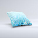 Bright Blue Vector Spiral Pattern ink-Fuzed Decorative Throw Pillow