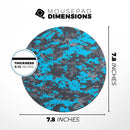 Bright Blue and Gray Digital Camouflage// WaterProof Rubber Foam Backed Anti-Slip Mouse Pad for Home Work Office or Gaming Computer Desk