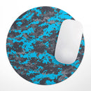 Bright Blue and Gray Digital Camouflage// WaterProof Rubber Foam Backed Anti-Slip Mouse Pad for Home Work Office or Gaming Computer Desk