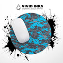 Bright Blue and Gray Digital Camouflage// WaterProof Rubber Foam Backed Anti-Slip Mouse Pad for Home Work Office or Gaming Computer Desk