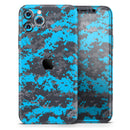 Bright Blue and Gray Digital Camouflage  - Protective Skin Wrap & Decal – Compatible with iPhone SE to iPhone 17 Pro Max (All Models)