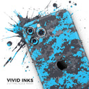 Bright Blue and Gray Digital Camouflage  - Protective Skin Wrap & Decal – Compatible with iPhone SE to iPhone 17 Pro Max (All Models)