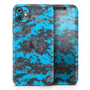 Bright Blue and Gray Digital Camouflage  - Protective Skin Wrap & Decal – Compatible with iPhone SE to iPhone 17 Pro Max (All Models)